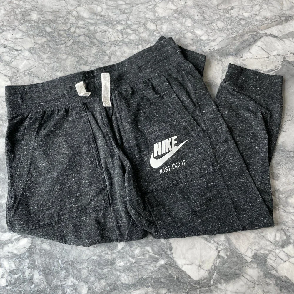 Nike Activewear Drawstring Waist Jogger Pants Gray XS